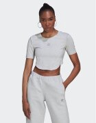 adidas Тишърт Crop Loungewear HL9130 Сив Regular Fit