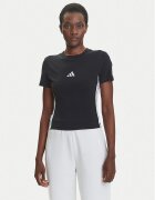 adidas Тишърт Essentials 3-Stripes JC8325 Черен Slim Fit