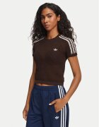 adidas Тишърт Knitted Crochet Cali KC6480 Кафяв Slim Fit