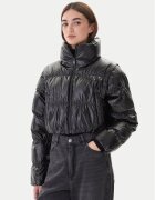 adidas Зимно яке Essentials Glossy 2-In-1 JX2988 Черен Loose Fit