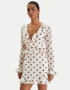 Bardot Коктейлна рокля Frill Detail 60115DB2 Екрю Regular Fit