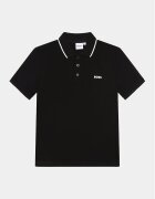 BOSS Тениска с яка и копчета J25P26 M Черен Regular Fit