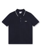 BOSS Тениска с яка и копчета J25P26 S Тъмносин Regular Fit