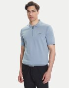 BOSS Тениска с яка и копчета K_Ever-X PS 50541961 Светлосиньо Regular Fit