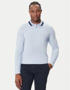 BOSS Тениска с яка и копчета Peoxfordlong_1 50544845 Светлосиньо Regular Fit