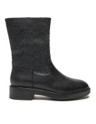 CALVIN KLEIN Боти Flat Ankle Boot Mono Mix HW0HW02195 Черен