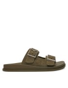 CALVIN KLEIN Чехли City Sandal Buckle Suede HW0HW03130 Зелен