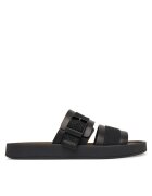 CALVIN KLEIN Чехли Ergon Buckle Sandal Wb Lth Aop HM0HM02096 Черен