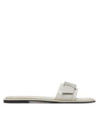 CALVIN KLEIN Чехли Flat Slide W/Buckle - Lth HW0HW02490 Сив