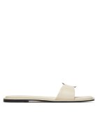 CALVIN KLEIN Чехли Flat Slide W/Ck Hw Big - Lth HW0HW02482 Екрю
