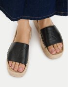 CALVIN KLEIN Чехли Flatf Espa Mule Lth Mg HW0HW03027 Черен