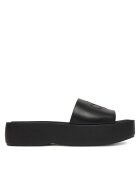 CALVIN KLEIN Чехли Flatf Sndl Lth Mg HW0HW03026 Черен