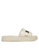 CALVIN KLEIN Чехли Flatform Slide W/Ck Hw - Lth HW0HW02368 Екрю