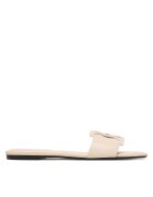 CALVIN KLEIN Чехли Square Flat Sandal Emblem HW0HW03128 Екрю