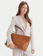 CALVIN KLEIN Дамска чанта Emblem Aop Perfor Lthr Tote LV04F3359G Кафяв
