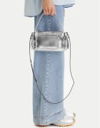 CALVIN KLEIN Дамска чанта Pocket Silver Nylon Small Bag LV04F3443G Сребрист