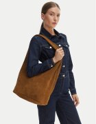 CALVIN KLEIN Дамска чанта Slouchy Suede Leather Medium Bag LV04F3597G Кафяв