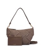 CALVIN KLEIN Дамска чанта Woven Sueded Shoulder Bag LV04F3694G