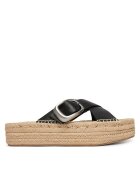 CALVIN KLEIN Еспадрили Flatf Espadrill Cross Lth Hdw HW0HW02892 Черен