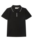 CALVIN KLEIN JEANS Тениска с яка и копчета Embro Logo IB0IB02542 D Черен Regular Fit