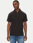 CALVIN KLEIN JEANS Тениска с яка и копчета Logo Tape J30J327240 Черен Regular Fit