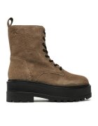 CALVIN KLEIN JEANS Туристически oбувки Flatform Zip Laceup Mg S YW0YW01554 Кафяв