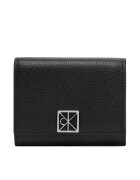 CALVIN KLEIN Портфейл Emblem Hw Pebble Trifold W/Zip LV04F1128G Черен