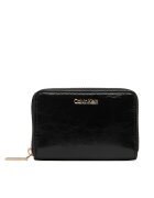 CALVIN KLEIN Портфейл Foil Glossy Square Zip Around LV04F1201G Черен