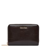 CALVIN KLEIN Портфейл Foil Glossy Square Zip Around LV04F1201G Кафяв