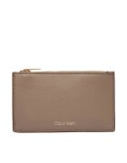 CALVIN KLEIN Портфейл Foil Logo Top Zip Cardcase LV04F1090G Бежов