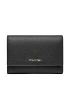 CALVIN KLEIN Портфейл Foil Logo Trifold W/ Zip Pocket LV04F1117G Черен