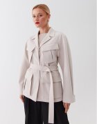CALVIN KLEIN Преходно палто K20K205882 Екрю Regular Fit