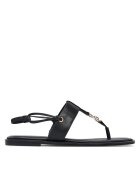 CALVIN KLEIN Сандали Round Flat Sndl Thong Lth Hdw HW0HW02926 Черен