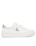 CALVIN KLEIN Сникърси Vulc Flatf Lth Silver Logo Tag YW0YW01877 Бял