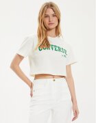 Converse Тишърт W Retro Chuck Cropped Tee 10027151-A03 Екрю Regular Fit