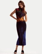 DESIGUAL Коктейлна рокля Psicho Animal 26SWVK41 Slim Fit