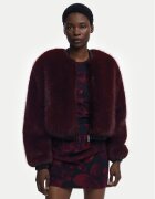 DESIGUAL Кожено палто Raspberry 25WWEW67 Relaxed Fit