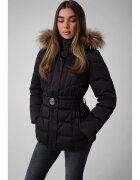 GUESS Пухено яке W6BL38 W4087 Черен Slim Fit