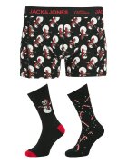 Jack & Jones Комплект боксерки и чорапи Snow Skulls Giftbox 12285138