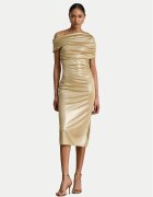 Lauren Ralph Lauren Коктейлна рокля 253P13991001 Златист Slim Fit