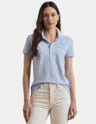 Lauren Ralph Lauren Тениска с яка и копчета 200966129001 Светлосиньо Slim Fit
