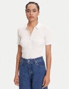 Marc O'Polo Тениска с яка и копчета 506 2156 53001 Екрю Slim Fit