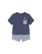 Mayoral Комплект тишърт и панталонки 1228 Тъмносин Regular Fit