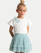Mayoral Комплект тишърт и поличка 3946 Бял Regular Fit