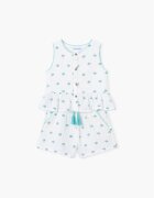 Mayoral Комплект топ и панталонки 3229 Бял Regular Fit