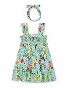 Mayoral Лятна рокля 3939 Зелен Regular Fit