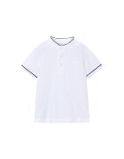 Mayoral Тениска с яка и копчета 3102 Бял Regular Fit