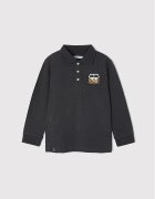 Mayoral Тениска с яка и копчета 4177 Сив Regular Fit