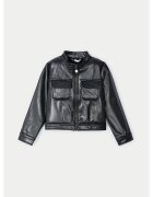 Mayoral Яке от имитация на кожа 4483 Черен Regular Fit