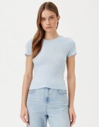 Noisy May Тишърт Berry 27015446 Светлосиньо Slim Fit